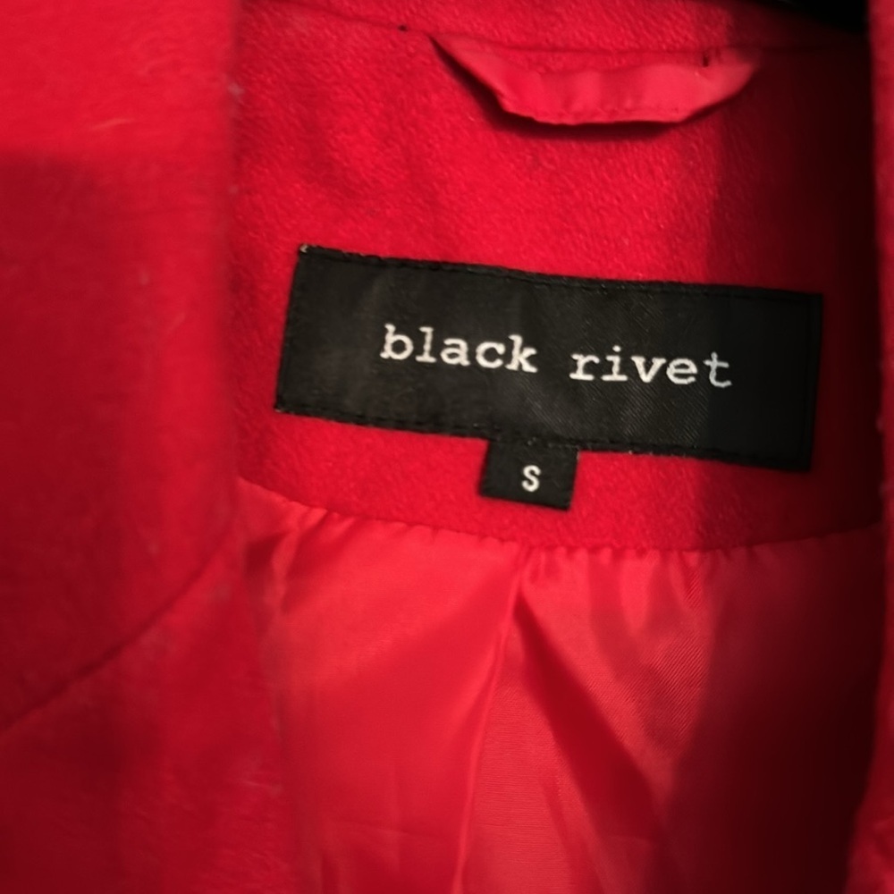Black Rivet red pea coat S - Picture 4 of 10